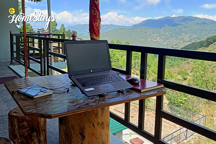 Work-at-Balcony-Himalayan Canvas Homestay-Kasar Devi