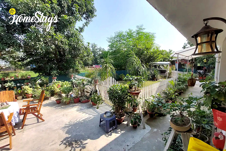 Outside-Sitting-Dreamy Orchard Homestay-Lucknow