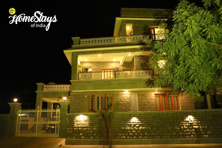 Exterior-night-Mewar Splendour Homestay-Udaipur