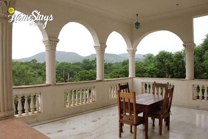 Balcony-Sitting-Serene Green Homestay- Jaipur