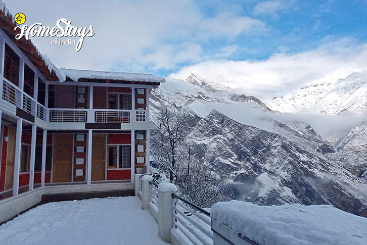 Winter-view-2-Music of Silence Homestay-Bharmour