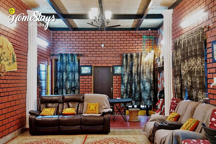 Living-Area-Rustic Villa, Dodballapur-Bangalore