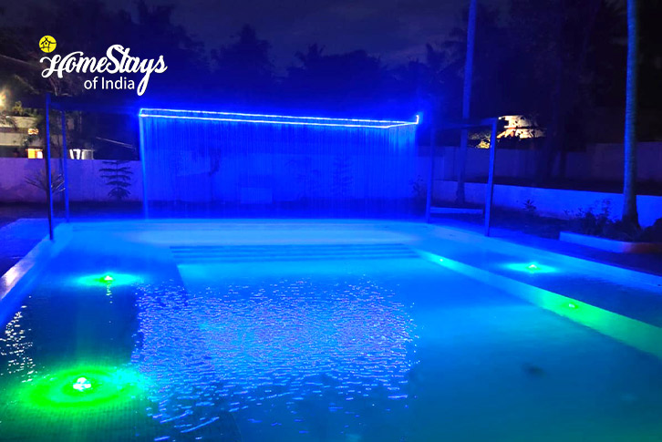 Night-Pool-View-Waves & Wonders Homestay-Varkala